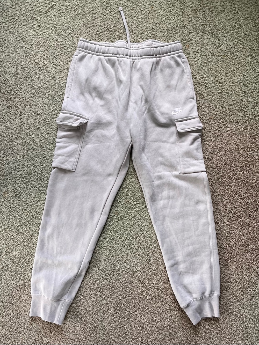 Nike ivory cargo sweatpants, M